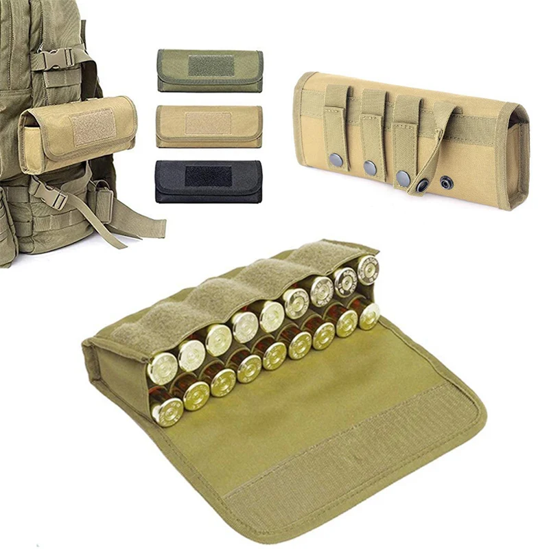 Carcasa redonda de escopeta táctica, funda de munición, soporte de recarga Molle para pistola de Calibre 12 o 20, 18