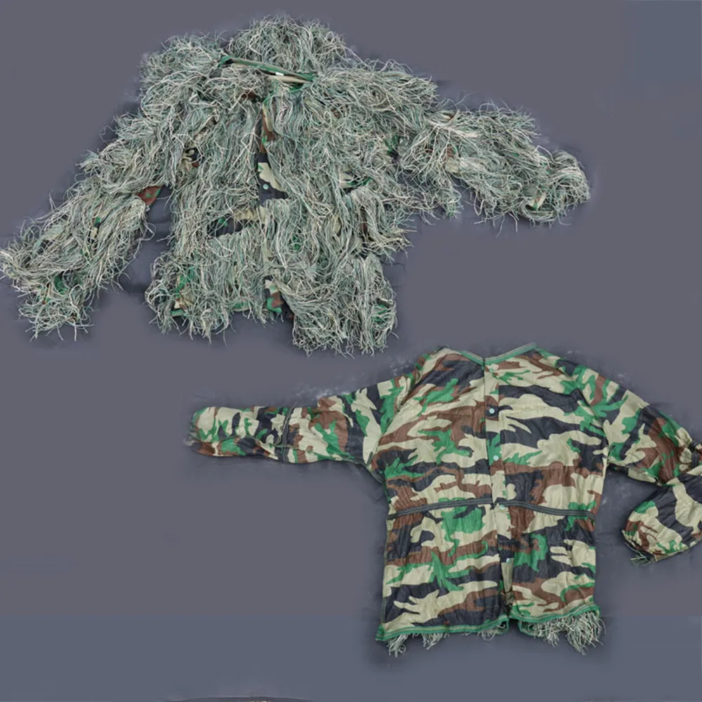 CS Games Traje Ghillie de caza de camuflaje, traje de combate táctico con capucha, Rifle de la selva, chaqueta de camuflaje envolvente, pantalones, niño, nuevo - imagen 4