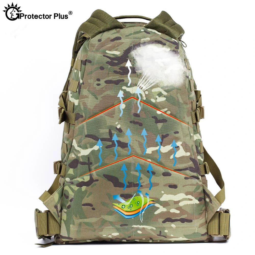 Mochila táctica militar protectora, bolsa de nailon 1000D, resistente al agua, para viajes, senderismo, Camping, deportes al aire libre, 55L - imagen 2