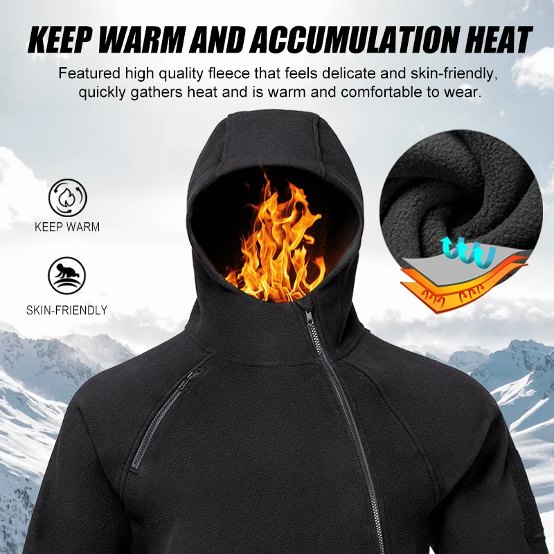 FREE SOLDIER-Chaqueta táctica de lana para senderismo, abrigo suave y cálido, a prueba de viento, para acampar, para otoño - imagen 4