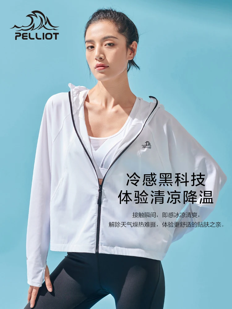 Pelliot-Camiseta deportiva con protección solar para mujer, cortavientos para escalada, senderismo, pesca en la piel, chaqueta de ciclismo a prueba de viento, abrigo Anti-UV para acampar - imagen 5