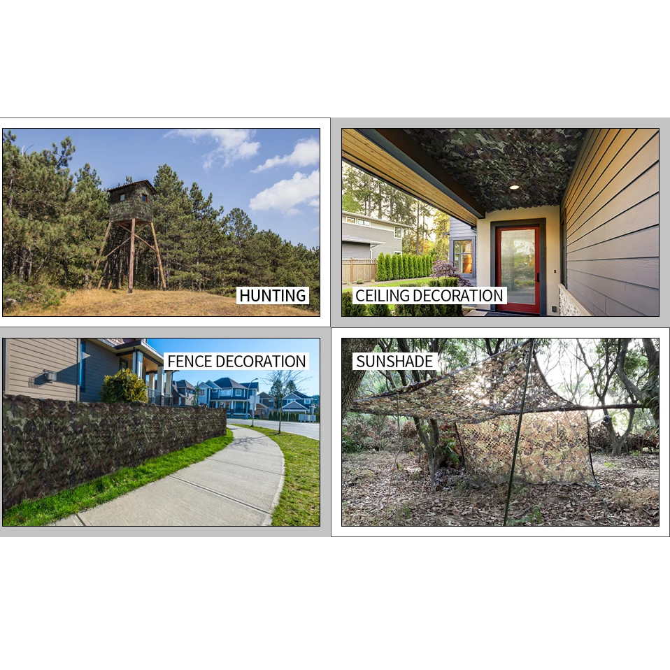 Red de camuflaje con malla para decoración, parasol para acampar, tiro, caza, 2x3, 4, 5, 3x3, 4, 6, 7, 9, 10, 13, 16 pies - imagen 5