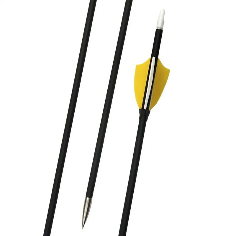 Eje de fibra de carbono compuesta de alta calidad, 341 ", Spine 1000, tiro con arco, flechas de carbono de entrenamiento de 6MM, plumas de pavo Natural de 2 pulgadas, 6 uds. - imagen 3