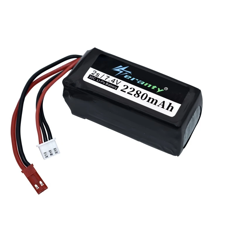 Cargador de batería de 7,4 V, 2280mAh + 7,4 v para coche A949, A959-B, A969-B, A979-B, Control remoto, 2s, batería LiPo para Wltoys - imagen 3