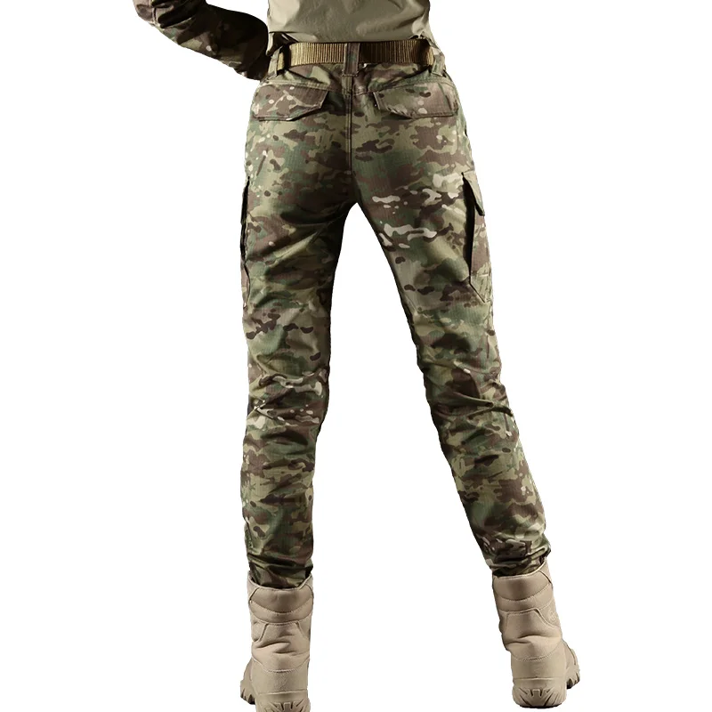Mono de camuflaje a cuadros CP para hombre, pantalones largos con múltiples bolsillos para entrenamiento al aire libre, escalada, senderismo, Camping, juego de guerra, pantalones tácticos del ejército - imagen 3