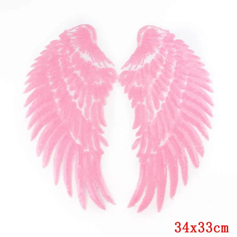 Prajna parches de lentejuelas con alas de Ángel DIY parches coloridos para planchar para ropa pegatinas apliques de costura para chaqueta 1 par - imagen 2