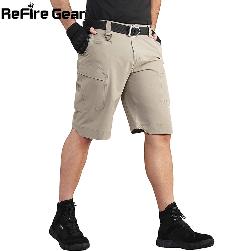 ReFire Gear-pantalones cortos tácticos para hombre, Shorts militares del Ejército, impermeables, secado rápido, informales, multibolsillos, Verano - imagen 4