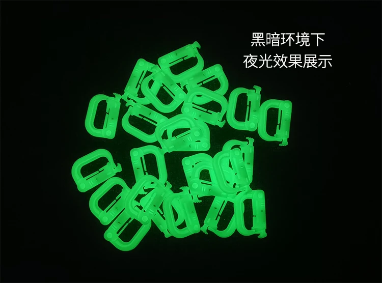 Hebilla D luminosa, hebilla táctica de liberación rápida, accesorio para exteriores, hebilla de anillo cuadrado, gancho Molle para mochila - imagen 5