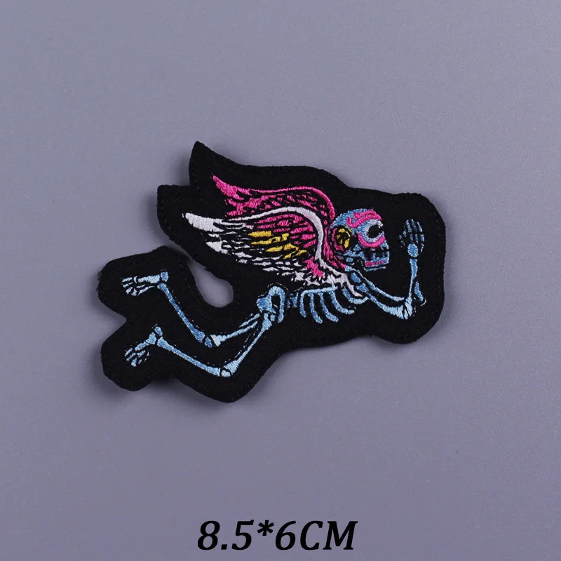 Parches bordados Punk/Gorilla para ropa, calavera/novia zombis, parches bordados DIY, parches para planchar para ropa a rayas - imagen 4