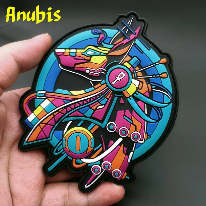 Antiguo Egipto Anubis mitología Grim Reaper parche de PVC guardián del alma brazalete táctico bordado DIY decoración para ropa - imagen 5