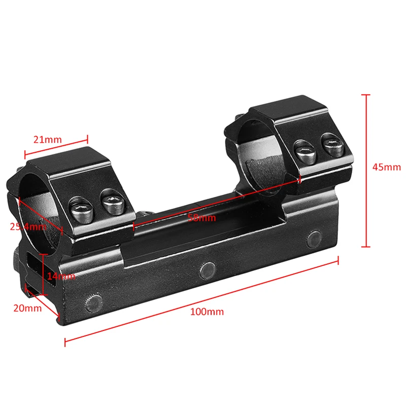 FIRE WOLF-riel de cola de milano para Mira de Rifle, 30mm, 1 pulgada, 20mm, montaje para mira de Rifle, riel Picatinny - imagen 3