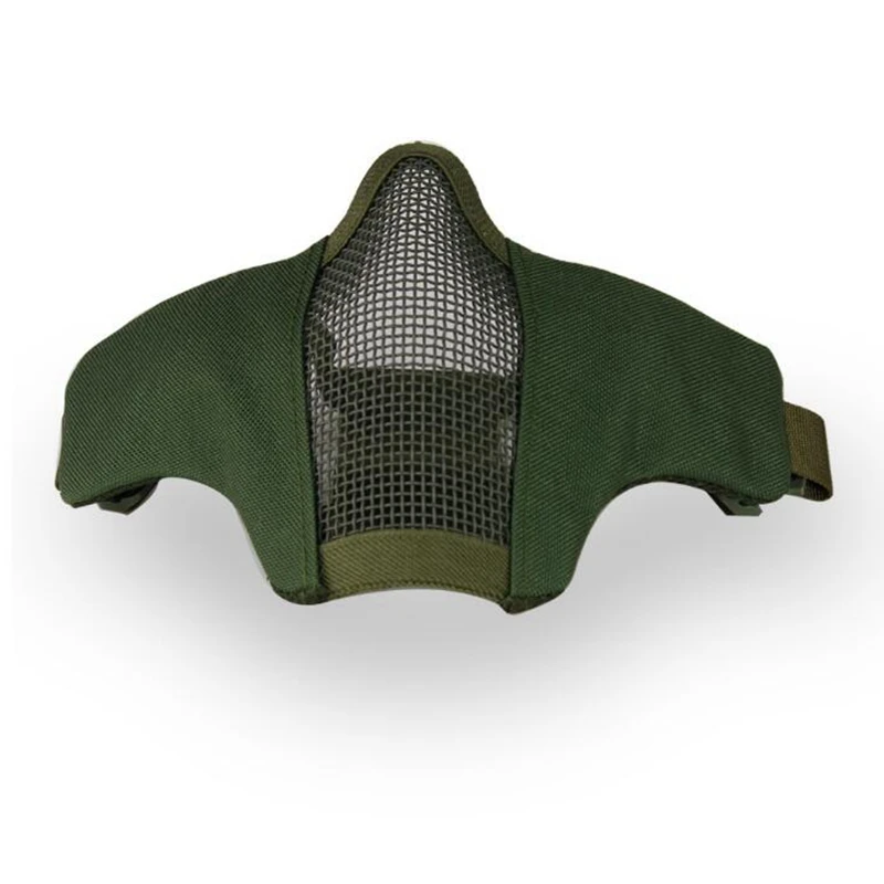Máscara de media cara Airsoft con malla de red de acero metálico, máscara táctica para paintball, caza, ciclismo, transpirable, juego de guerra CS - imagen 3