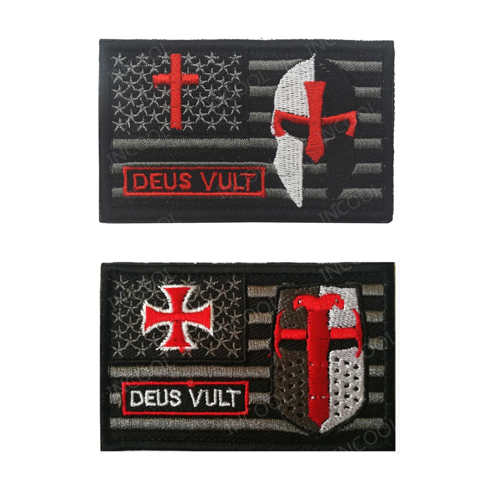 Parches bordados de los caballeros templarios, parche de goma de PVC, parche bordado para chaqueta, ropa, mochila - imagen 5