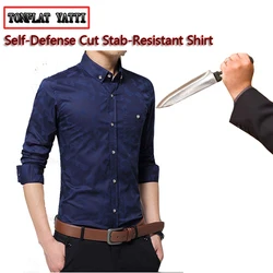 Camisa táctica de autodefensa de negocios de talla grande, moda Invisible, suave, anticorte, antipuñaladas, seguridad, policía Fbi, ropa Swat, L-5XL