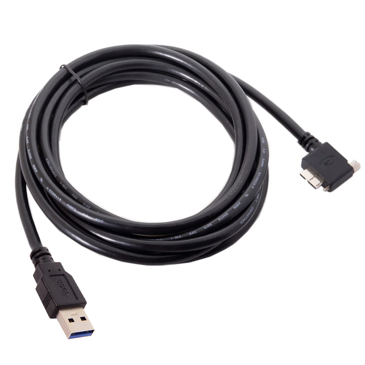 Cable CY 3,0 datos a Micro USB Tornillo de montaje 90 grados en ángulo recto para Cámara Industrial 5m - imagen 4