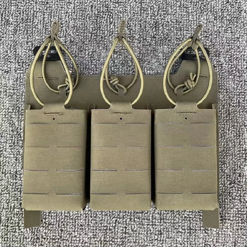 Outdoor Tactical Vest Laser Cutting Molle, Triple Magazine Bag, Front Panel - imagen 4