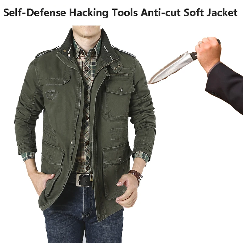 Chaqueta de seguridad de talla grande para hombre, ropa táctica militar Invisible, Flexible, y antipuñaladas anticorte, Swat, policía del Fbi - imagen 2