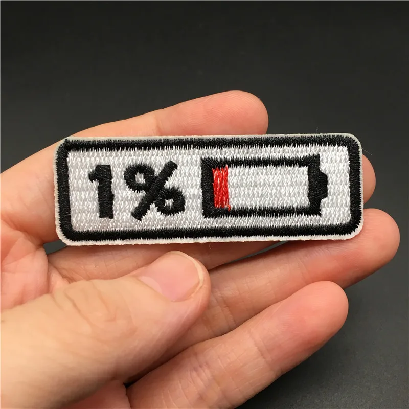 Parches bordados DIY para ropa, insignias de hierro, rayas para ropa, pegatinas, apliques de costura, tamaño de batería de 6,0x2,0 cm, 1 unidad