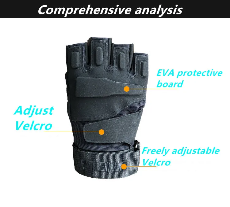 Guante Militar Táctico Medio Dedo - Vista completa