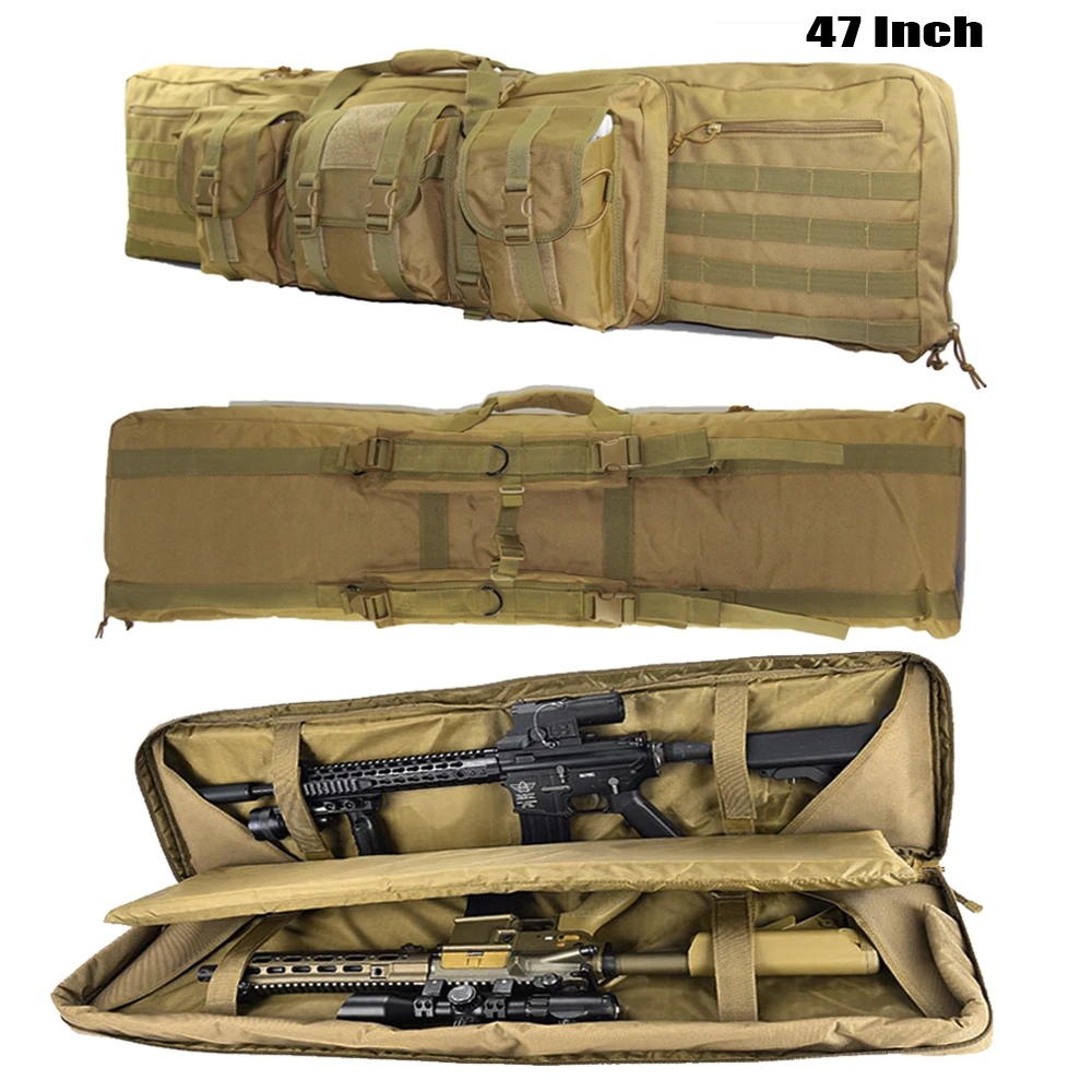 Bolsa para Rifle de 47 pulgadas, funda para pistola, mochila doble para Rifles, bolsa de transporte para M4a1 AR15, paquete de protección para tiro al aire libre, accesorios de caza - imagen 3