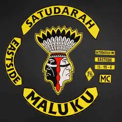 Satudarah Maluku Lado Este grande bordado parche pegatina motociclista