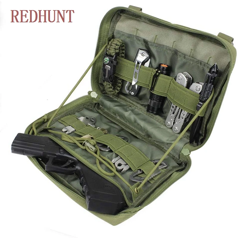 Bolsa de primeros auxilios médica Molle para exteriores, herramienta EDC táctica de nailon, paquete de cintura militar, funda de teléfono móvil para acampar y cazar - imagen 3