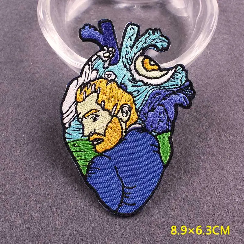 Parches coloridos de corazón para planchar en la ropa, parche bordado, insignias de órganos humanos, pegatinas de rayas en la ropa, accesorio de apliques - imagen 3