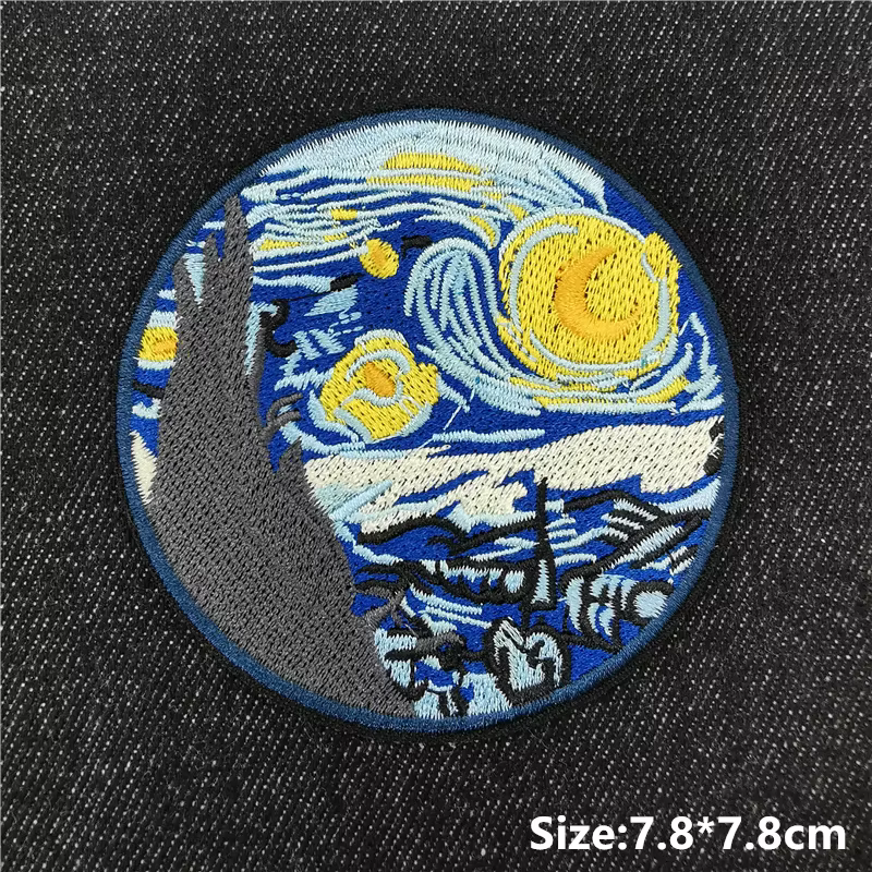 Parche de Van Gogh aplicado en una chaqueta