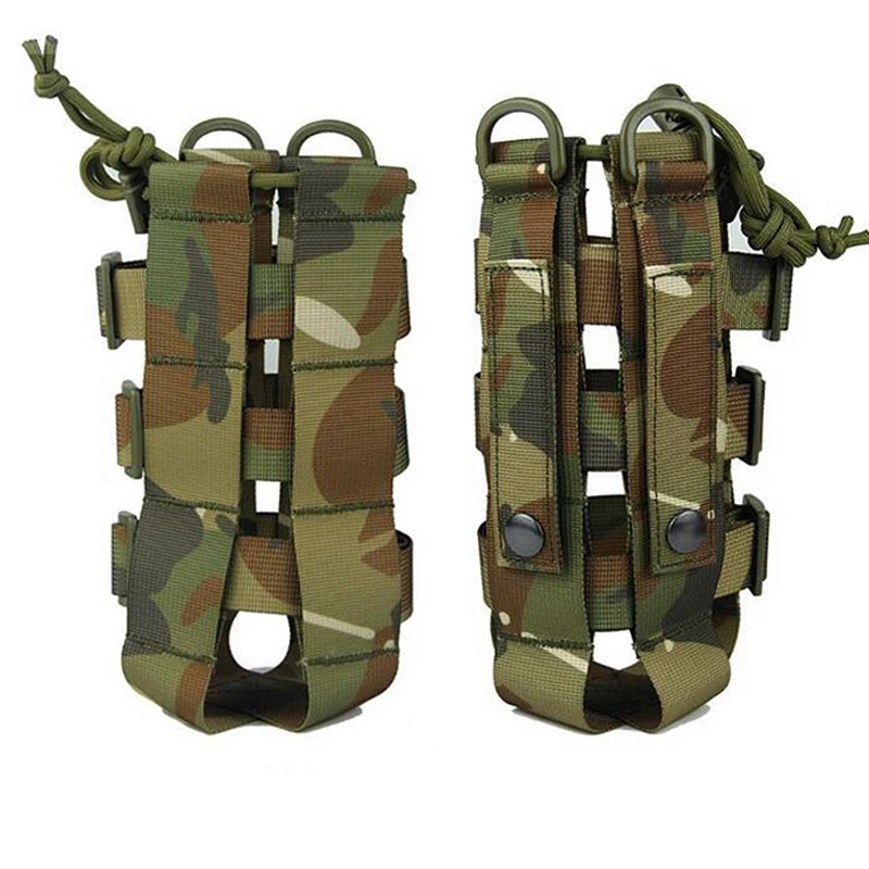 Bolsa táctica para botella de agua al aire libre, soporte para hervidor Molle, ajustable, para escalada, senderismo, Camping - imagen 5