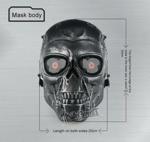 Máscara protectora táctica para Cosplay de Halloween, protector facial completo de Terminator, Paintball, nuevo - imagen 3