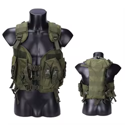 Chaleco táctico asalto MOLLE con hidratación para airsoft camuflaje