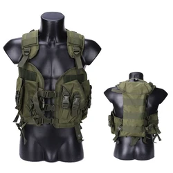 Chaleco táctico asalto MOLLE con hidratación para airsoft camuflaje