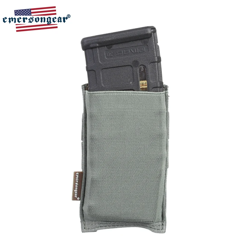 Emersongear-bolsa táctica para revistas, bolsa individual de extracción rápida M4 para Rifle Mag, parte superior abierta 5,56 para portador de placa, senderismo, nailon elástico - imagen 2