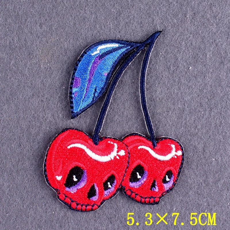 Insignias de terror DIY en mochila, parches bordados Punk para planchar para ropa, pegatinas, parches de calavera en ropa, apliques de rayas - imagen 4