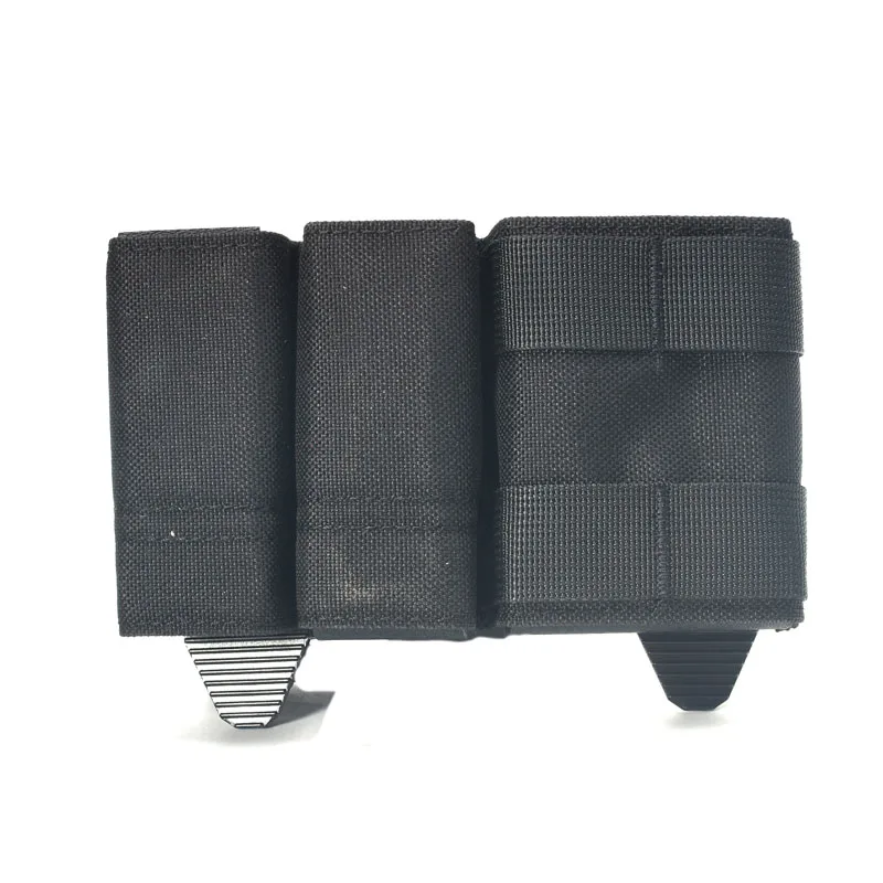 Chaleco táctico de 9mm + 9mm + 5,56, bolsa Triple para revistas, sistema 5,56, Clip para munición, bolsillo de soporte - imagen 4