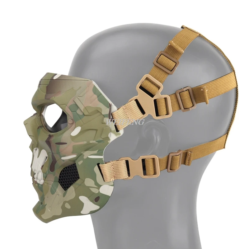 Mascarilla facial completa desmontable para caza, máscara protectora de Airsoft, antiniebla, máscaras de combate del ejército Cs Wargame - imagen 3