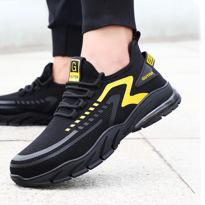 Zapatos transpirables para correr, zapatos de seguridad para hombre, zapatillas deportivas ligeras para exteriores para hombre, zapatos de trekking, zapatos para caminar, zapatos de tenis - imagen 3