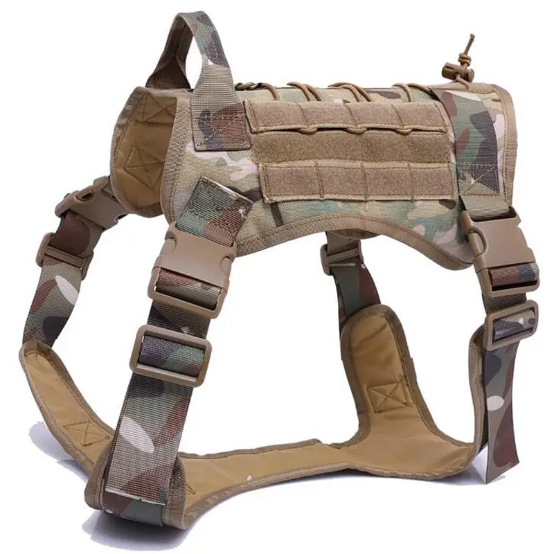 Arnés de entrenamiento táctico de policía para exteriores, ropa Molle para perros, chaleco militar del ejército, chaleco para perros de caza con asa de tracción, M-XL - imagen 5