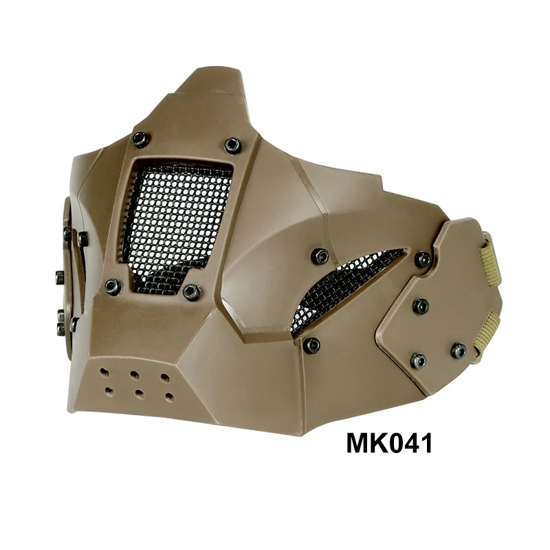 Airsoft-mascarilla táctica para Paintball, Máscara protectora de media cara, malla de acero y Metal, equipo CS Wargame, caza - imagen 3