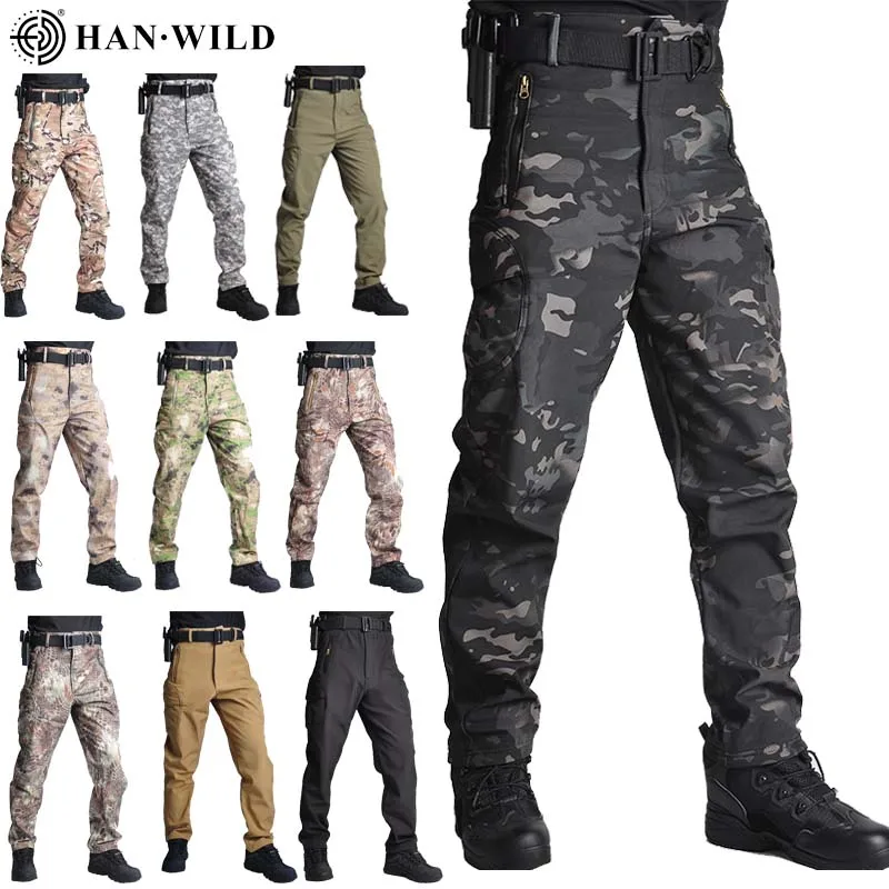 Pantalones de carga al aire libre para hombre, pantalones tácticos militares resistentes al desgaste, pantalones de combate impermeables, pantalones de caza del ejército, Joggers de camuflaje - imagen 4