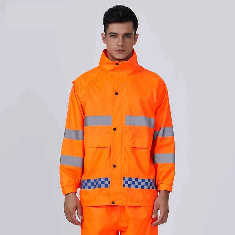 Hi Viz-uniforme de trabajo de mantenimiento, ropa de ingeniería reflectante de doble capa, color naranja - imagen 3