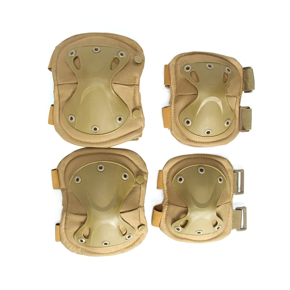 Rodilleras protectoras militares para Paintball, Airsoft, deportes de caza, conjunto de coderas, joelheira, tenis, 4 unids/lote