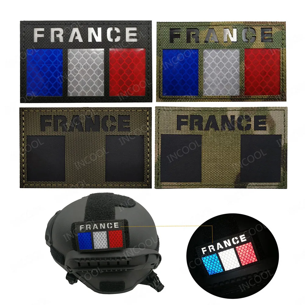 Parches bordados con bandera de Francia, parche reflectante infrarrojo IR francés, parche bordado para ropa, mochila, bolsa, gorra - imagen 5
