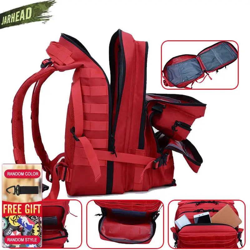Mochila de asalto táctica para hombre, morral 3P EDC Molle para deportes al aire libre, escalada, caza, senderismo, Camping, Oxford, 45L, novedad - imagen 5