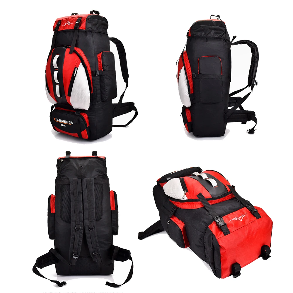 Bolsa grande de 100l para hombre y mujer, mochila impermeable para deportes al aire libre, senderismo, equipaje de viaje, mochila de escalada de hombro - imagen 5