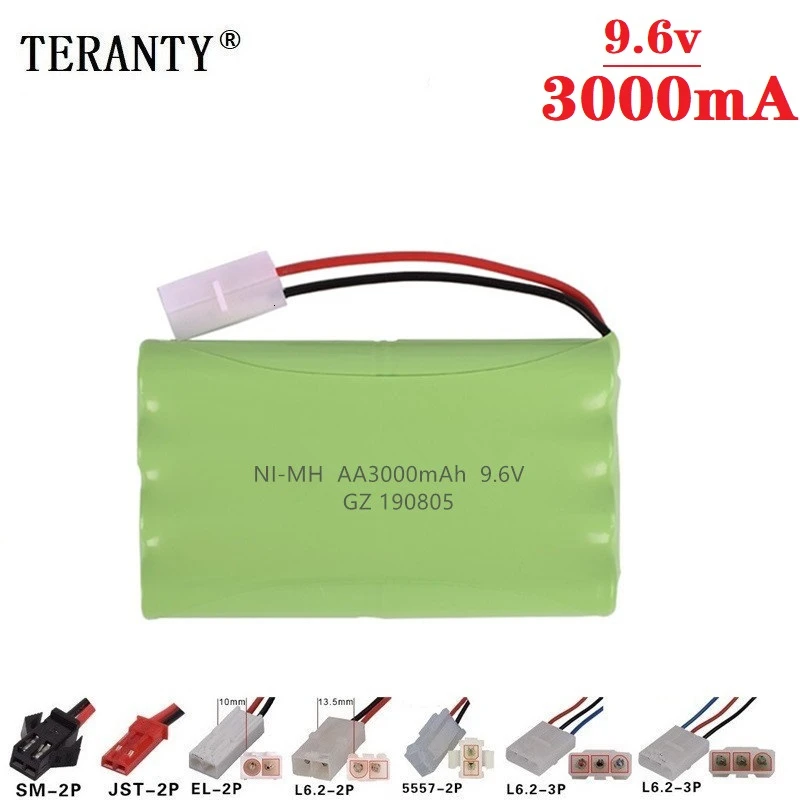 Batería NiMH de 9,6 v y 3000mah para coche de juguete teledirigido, para tanques, trenes, Robot, barco, pistola, Ni-MH, AA, 2400mah, 9,6 v, recargable, 1 ud. - imagen 2