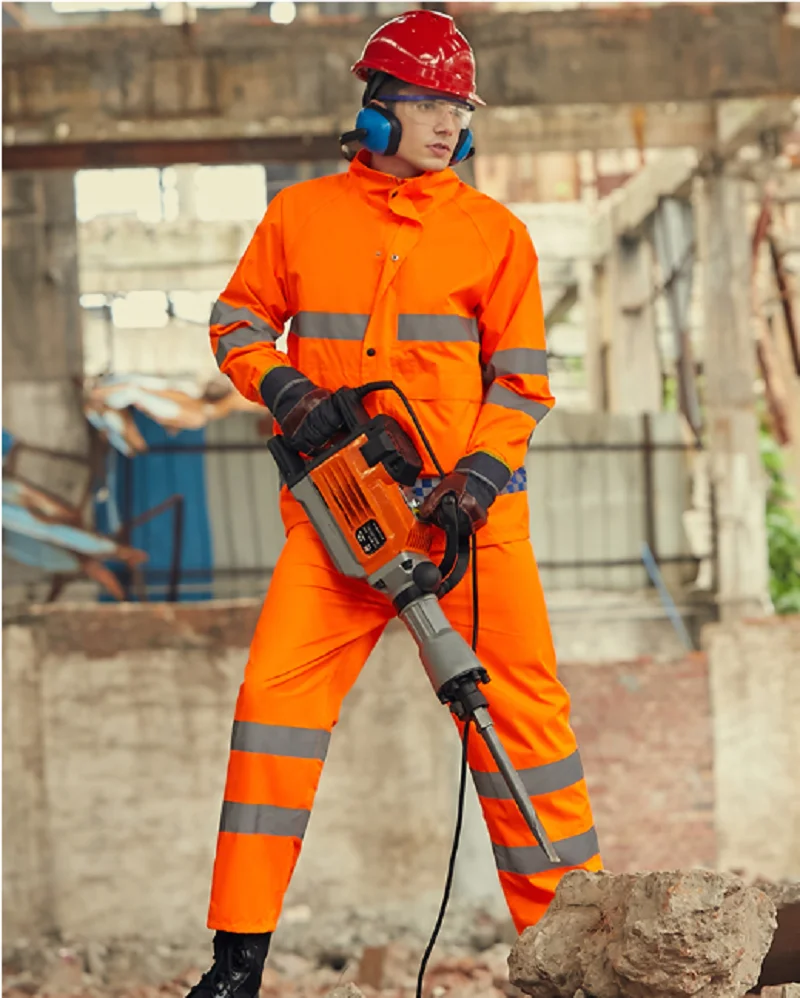 Hi Viz-uniforme de trabajo de mantenimiento, ropa de ingeniería reflectante de doble capa, color naranja - imagen 2