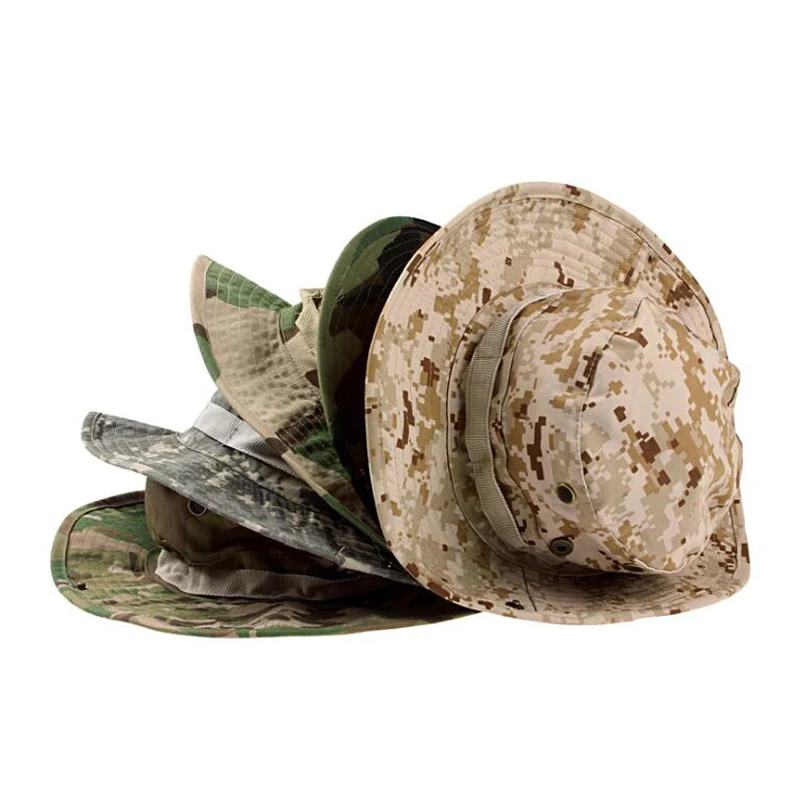Gorra táctica de camuflaje para hombre, sombrero Boonie, gorras de camuflaje para deportes al aire libre, gorra de cubo para el sol, pesca, senderismo, caza - imagen 2