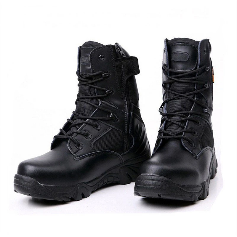 Botas militares tácticas de talla grande para hombre, zapatos de trabajo del ejército de combate en el desierto, impermeables, de cuero, para escalada al aire libre, talla grande, Eu 37-47 - imagen 3