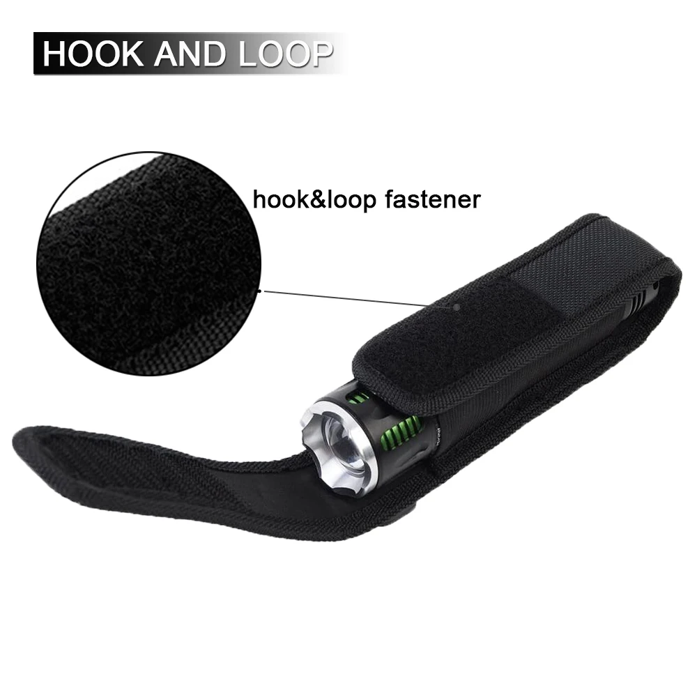 Bolsa Molle para linterna T220 de 5 a 8 pulgadas, soporte táctico de nailon para linterna LED, funda portátil para cinturón, accesorios de caza - imagen 5